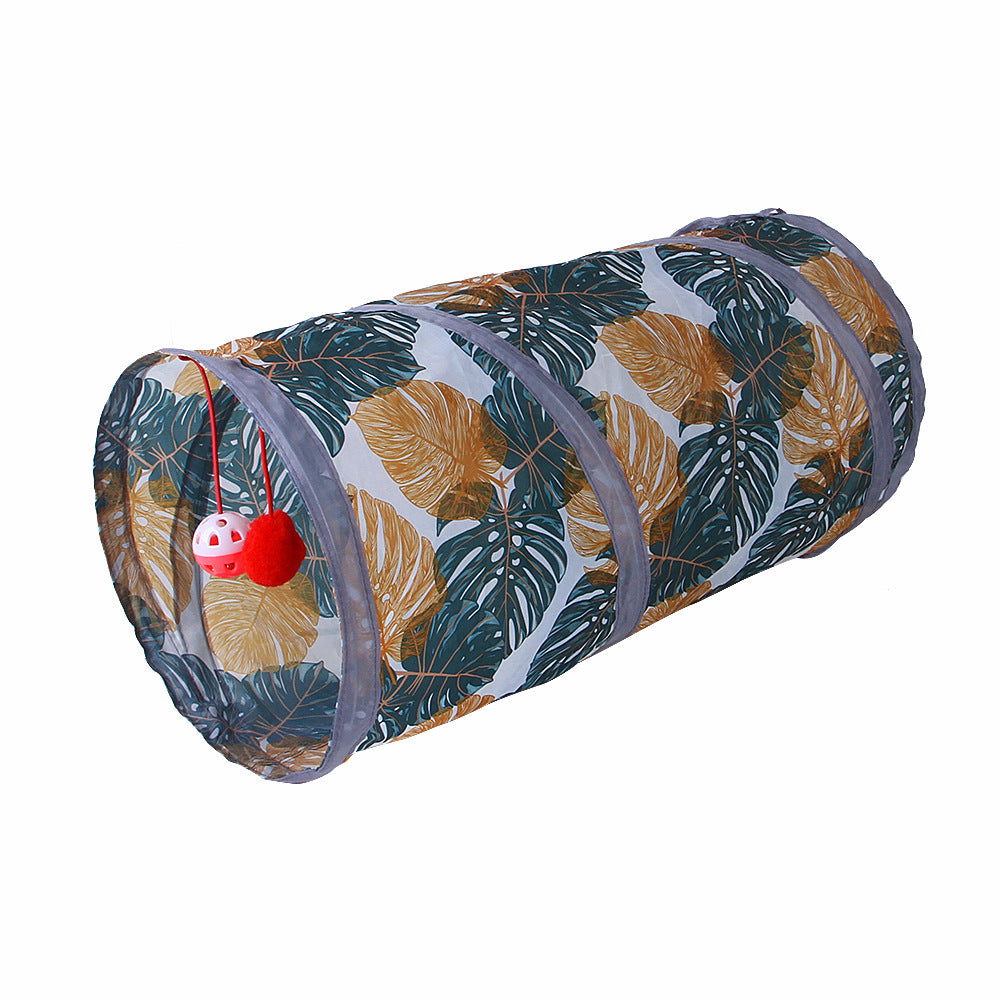 Foldable Cat Tunnel Toy Fun Printed Play Tunnel