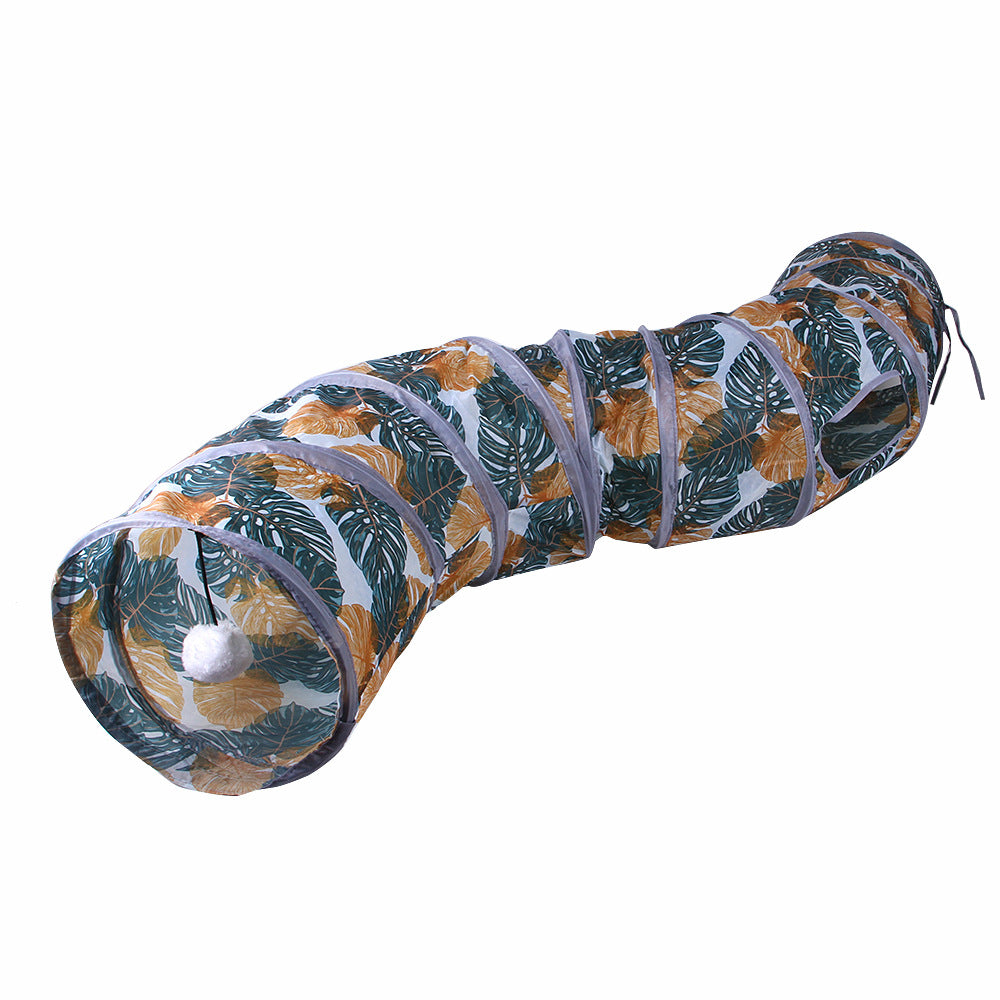 Foldable Cat Tunnel Toy Fun Printed Play Tunnel