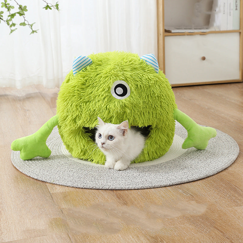 Fluffy Calming Cat Bed Washable Non Slip Cozy Cushion