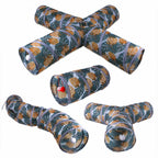 Foldable Cat Tunnel Toy Fun Printed Play Tunnel