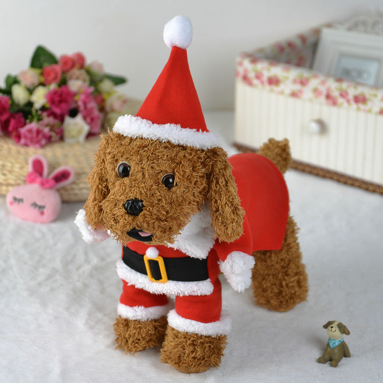 Festive Pet Christmas Costume Adorable Standing Holiday Outfit