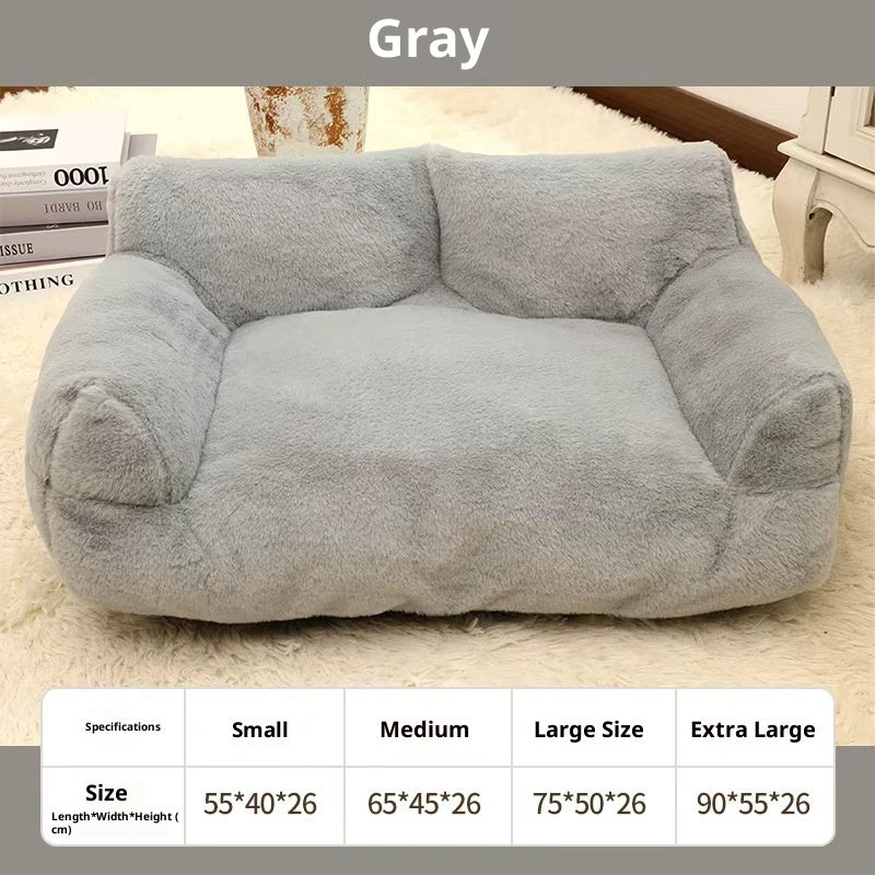 Cozy Large Pet Sofa Bed Plush Comfort for Dogs Cats