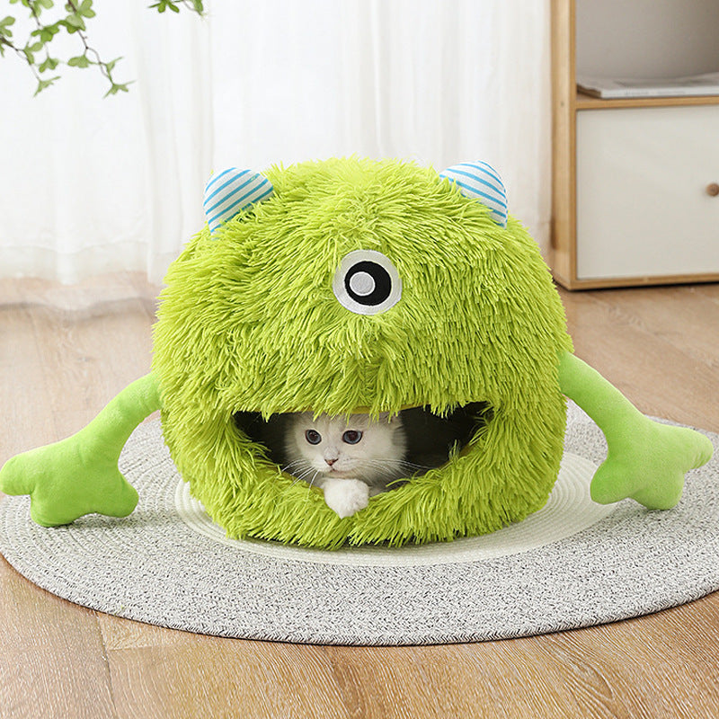 Fluffy Calming Cat Bed Washable Non Slip Cozy Cushion