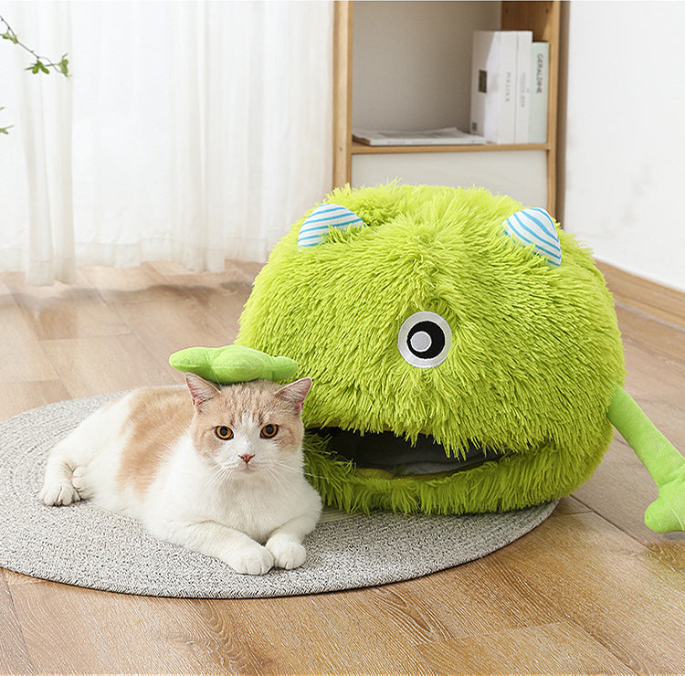 Fluffy Calming Cat Bed Washable Non Slip Cozy Cushion