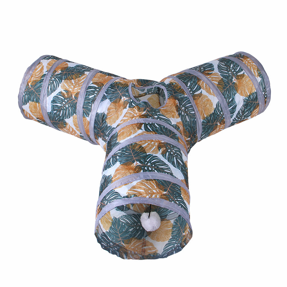 Foldable Cat Tunnel Toy Fun Printed Play Tunnel