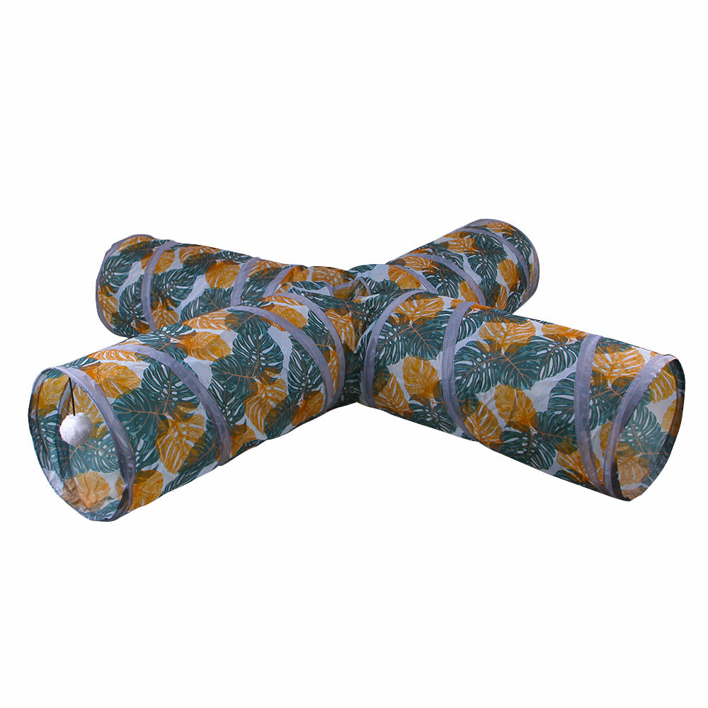 Foldable Cat Tunnel Toy Fun Printed Play Tunnel