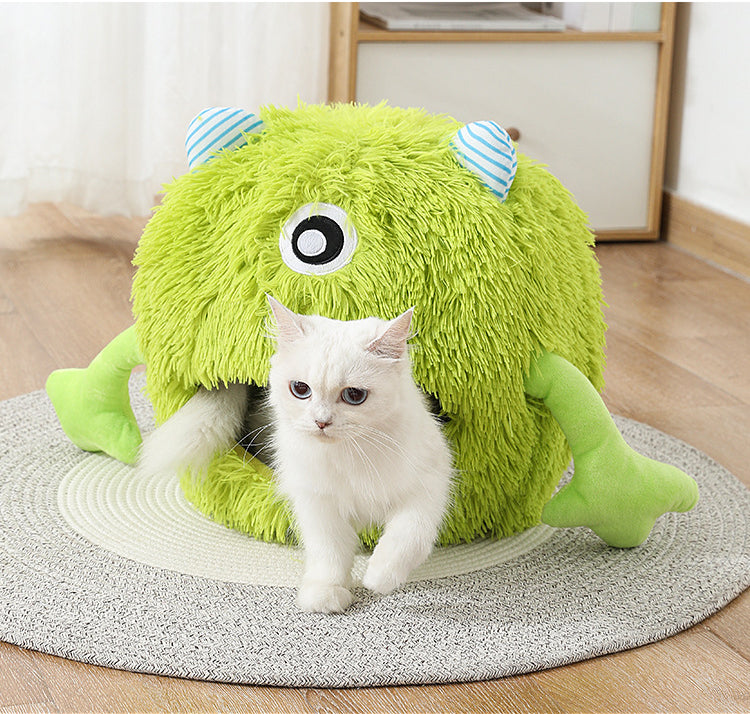 Fluffy Calming Cat Bed Washable Non Slip Cozy Cushion
